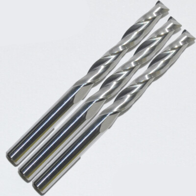 Lot De 3 Fraises 2 Dents Droite Pour CNC - Diam. 4mm - Pour Bois, PVC, ABS, MDF, Mousse - Neuf HTK