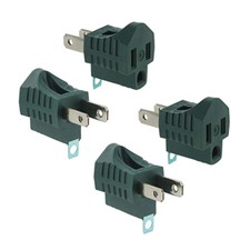 4 Set 3 Prong to 2 Prong Outlet Electrical Ground AC Adapter Grounding Converter