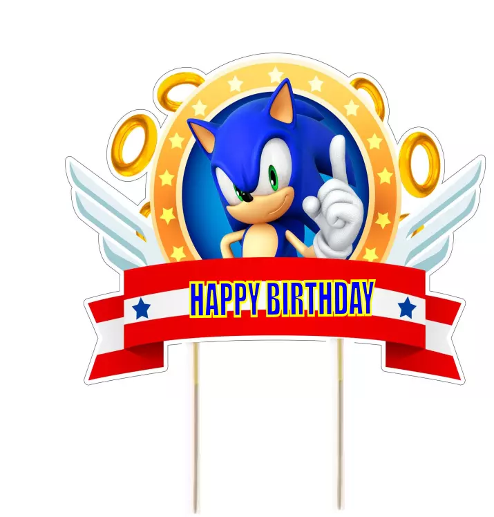 Sonic the Hedgehog Cake Topper Sonic Party Decorations