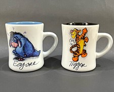 Vtg. TIGGER  EEYORE DISNEY STORE MUGS From Winnie The Pooh A.A. Milne LikeNew