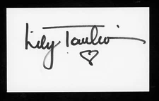 Lily Tomlin Actress Rowan and Martin's Laugh In, 9 to 5 Signed 3x5 Card E26700