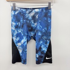 Nike Mens Size 28 Hydrastrong Tie-Dye Jammer Competition Swim Trunks Blue 1554