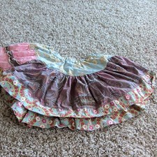 Matilda Jane Girls Flare Skirt Size 4 Multicolor Floral Paisley Ruffle