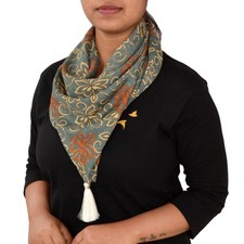 Sanskriti Fashion Scarf Head Wrap Print Stole Tassels Recycled Saris Girl/Women