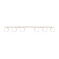 Deckenleuchte Glas Stahl Beige 6-Flammig Blendarm G9 L:120 Cm Deckenlampe BüRo