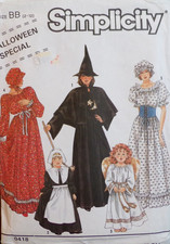 Simplicity Sewing Pattern 9809 Costume Girls Angel Pilgrim Sizes 2-12 VTG UNCUT