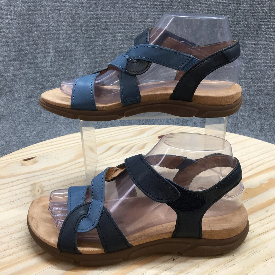 Easy Spirit Sandals Womens 7 M Minny Strappy Blue Leather Open Toe Slingback - Image 2 of 4