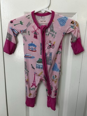 Little Sleepies pink weekend in Paris full zip sleeper preemie bamboo