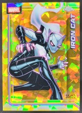 2026 Topps Chrome Marvel Comics Sapphire Iron Cat Gold Refractor /50 #127 DD5