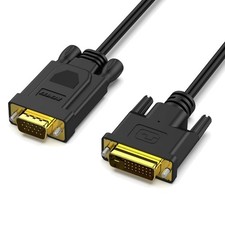 DVI-D auf VGA Kabel 1,8m Hochauflösendes Monitor Kabel für PC, HDTV, VGA-Adap...