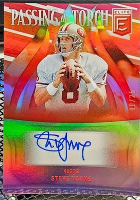 Steve Young / Trey Lance 2022 Panini Elite Passing The Torch Dual Auto /25