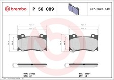 Front BREMBO P 56 089 Brake Pad Set, disc brake for INFINITI,NISSAN