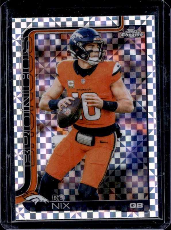 2025 Topps Chrome Bo Nix Refractor X-Fractor #88 Broncos