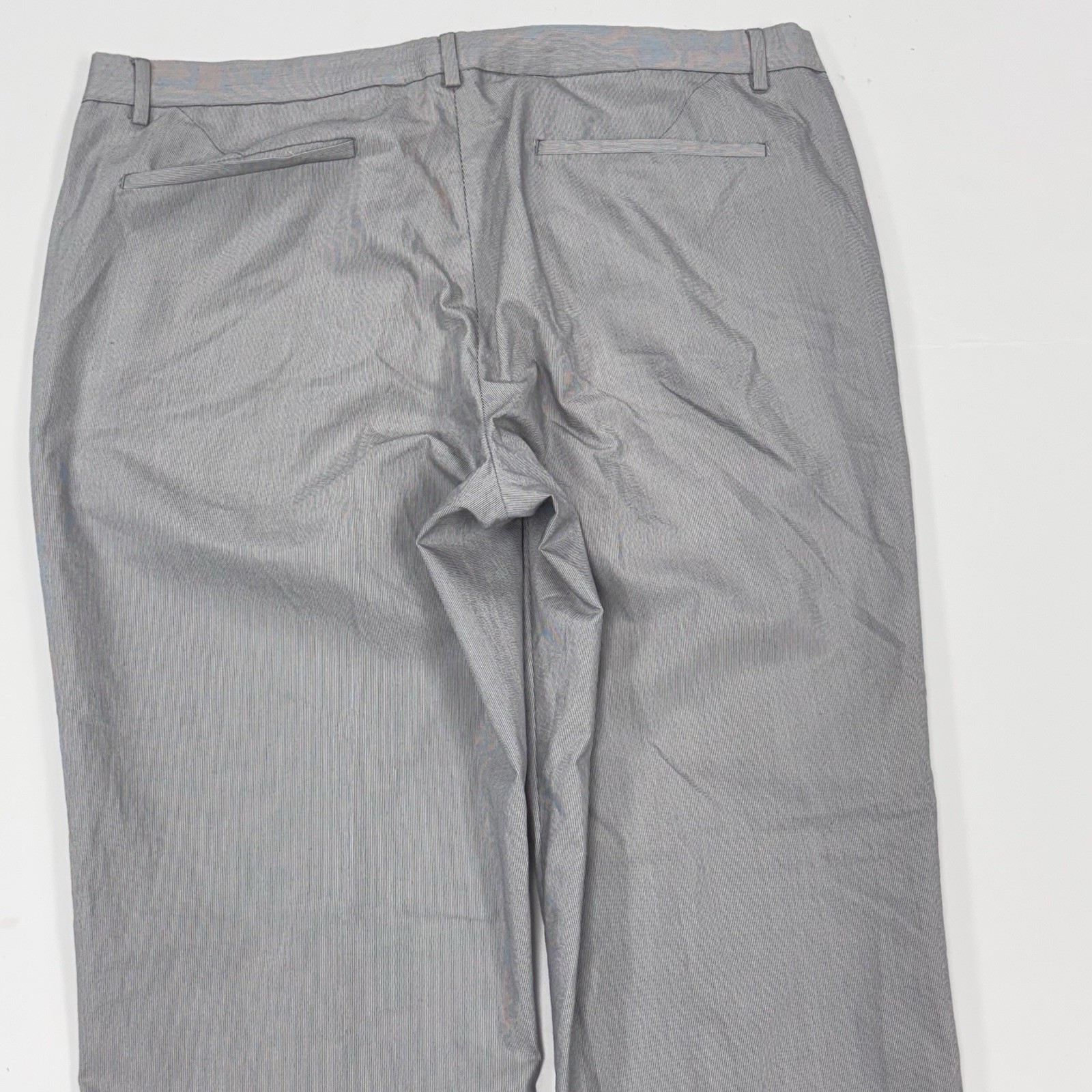 Calvin Klein Slim Fit Chino Dress Pants Men 34/32 Gray Thin Stripe Flat Front  thumbnail 15