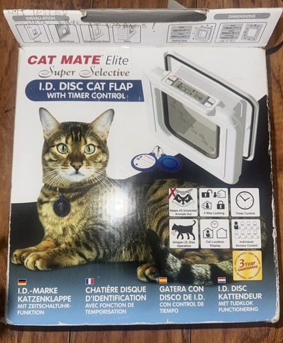 Cat Mate Elite Microchip/ID Disk Cat Flap W Timer Control