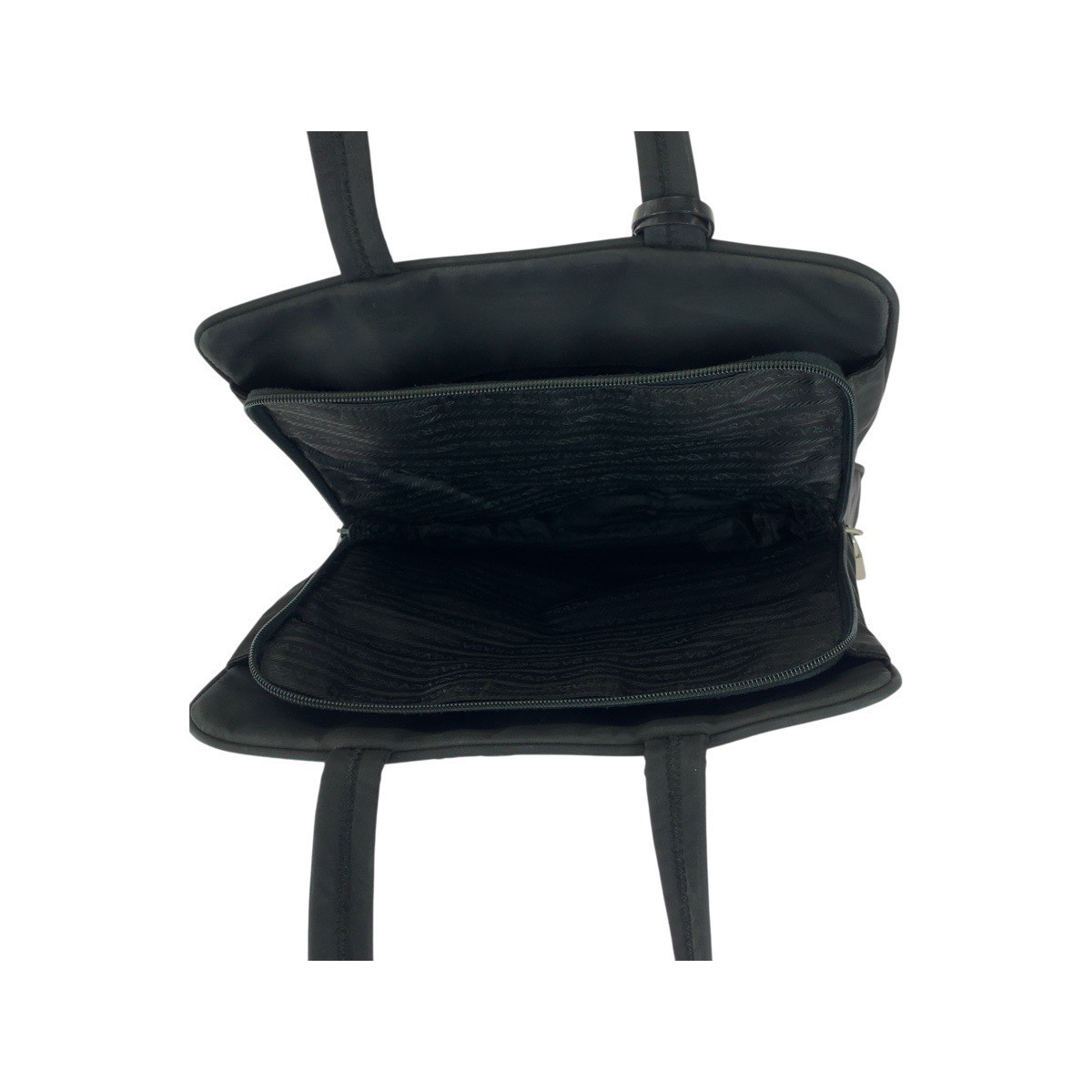 PRADA Tessuto Triangle Logo Plate Black Silver Hardware Nylon Tote Bag Handbag f thumbnail 9