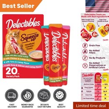 Creamy Lickable Cat Treats with Catnip - Grain-Free 20 Pack for Hydration