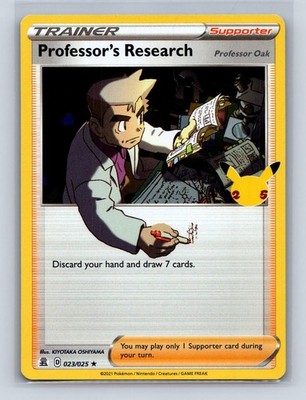 PROFESSOR'S RESEARCH (PROFESSOR OAK) 023/025 HOLO R CELEBRATIONS POKEMON LP