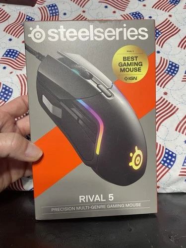 SteelSeries Rival 5 Wired RGB Optical Gaming Mouse – Matte Black | NEW Sealed