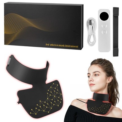 LED Lichttherapie Halsmaske Phototherapie 660+850 Rotlicht 4-Farbe LED Neck Mask