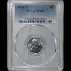 1943 D Lincoln Cent Wheat Ears Cent PCGS MS65 #43615093