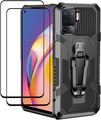 ZMONE Phone Case for Oppo Reno 5 Lite/Oppo A94 4G/Oppo F19 Pro with Tempered Gla