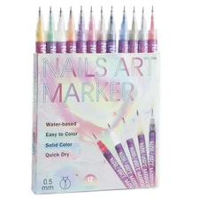 12Pcs/Set Nail Art Drawing Pen Waterproof Painting Liner Drawing Embellishing