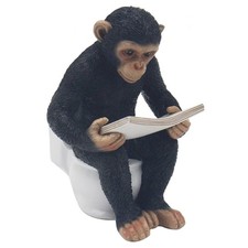 CHEEKY MONKEY SMALL READING ON THE TOILET ORNAMENT HOME DECOR