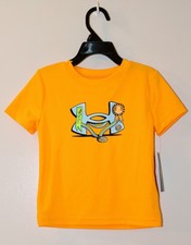 NWT Under armour Toddler Boys Neon Orange Winner Logo SS T-Shirt sz 2T