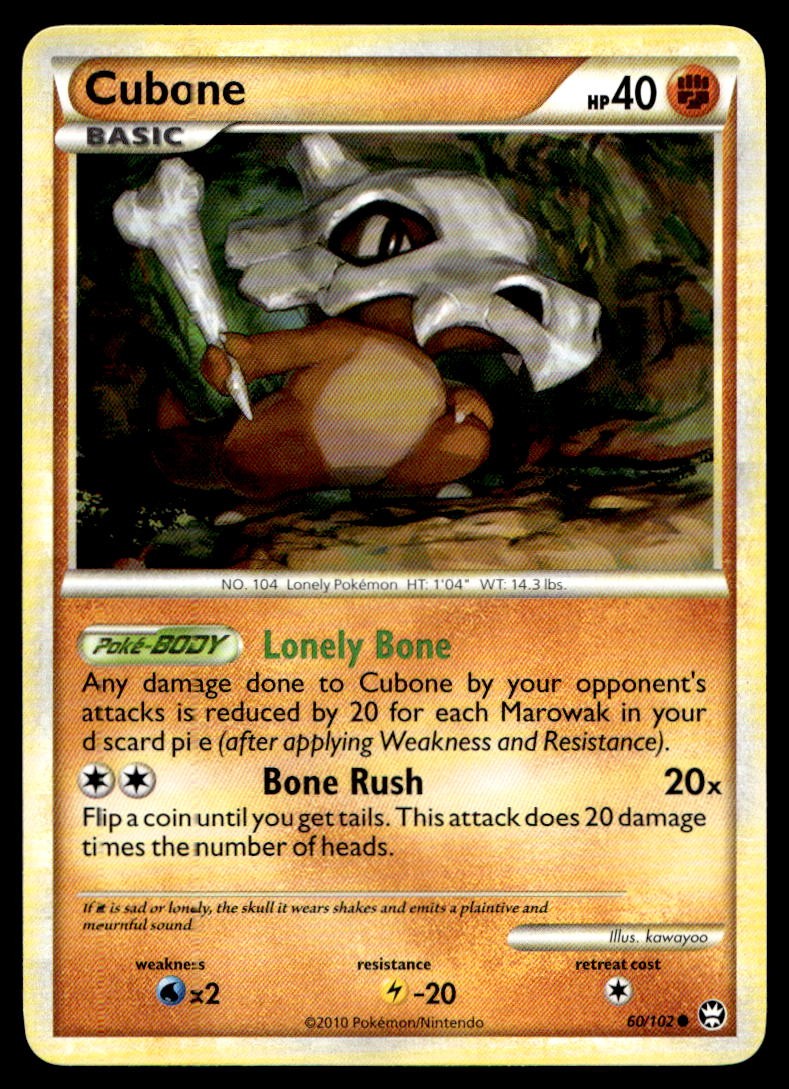 Cubone Triumphant Common 60/102 2010 Pokemon TCG