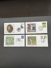 CRICKET-BENHAM SILK--FDC X 4-WILLIS,BOTHAM X2,RICHARDS -(EC)