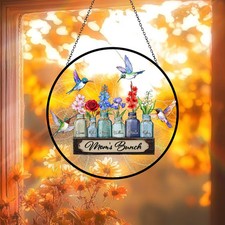 Personalized Mother's Day Acrylic Suncatcher, Custom Birth Flower,