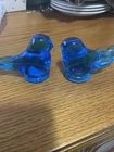 2 VINTAGE 1992 FENTON SIGNED RON RAY GLASS BLUE BIRDS OF HAPPINESS Euc 9.00 Ship