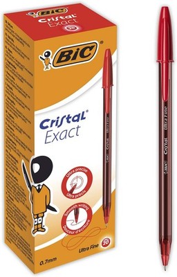 BIC 992604 Cristal Exact Kugelschreiber mit dünner Spitze (0,7 mm)   Rot, 20er
