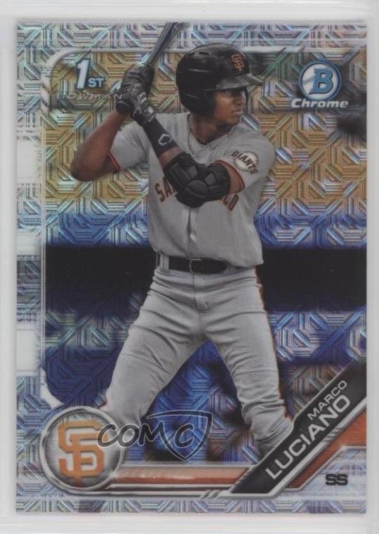 2019 Bowman Chrome Prospects Mega Box Mojo Refractor Marco Luciano #BCP-82 01v6