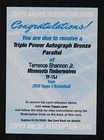 2025 Topps Three Basketball Bronze Terrence Shannon Jr. #TP-TSJ