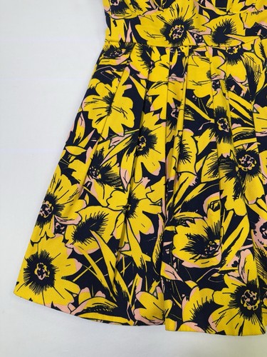 J. CREW A-Line Sundress Lined Size 00 Sleeveless Yellow Floral Summer Above Knee - Picture 3 of 16