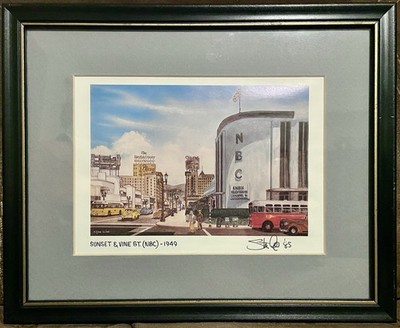  SUNSET & VINE STREET (NBC)  1949   Lithograph Print signed by STANLEY CLINE