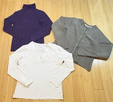 Lot of 3 Eddie Bauer Women Long Sleeves Sz M/P Winter Essentials Sweater & Tops