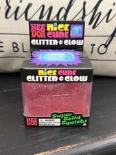 Needoh Nice Cube Ice Glitter Glow Squishy PINK Viral Tiktok Nee Doh SHIPS FAST