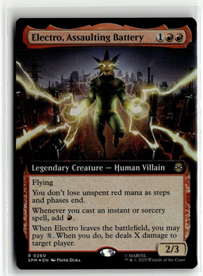 #ad #ad Electro Assaulting Battery 0260 Borderless FOIL Spider Man MTG Magic Card NM $14.99