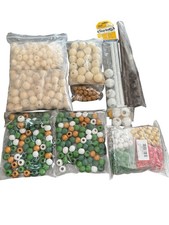 New Wooden Bead Lot Multiple Colors  Natural Wood All Sizes Hundreds Macrame