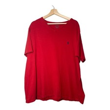 Polo Ralph Lauren Red T-Shirt V-Neck Short Sleeve Pony XXL