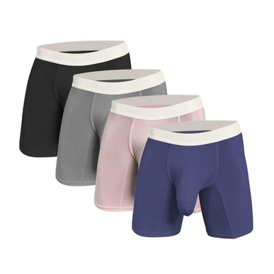 Herren Super Large Pouch Boxershorts Ice Silk Cool Feel Fit Trunks Unterwäsche