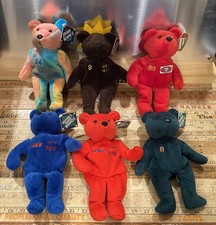 Lot of 6 Vintage Salvinos Beanie Babies. 2 Aaron, Maris, Ripken, Griffey  Rice