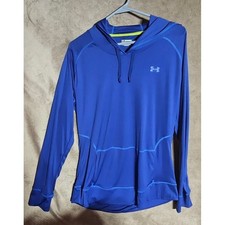 Under Armour HeatGear Green Hoodie Womens XL Royal Blue Semi-Fitted Activewear