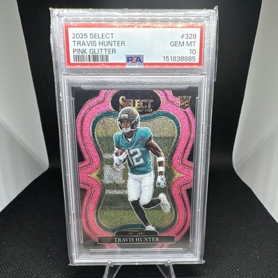 Panini 2025 Select Suite Level Travis Hunter #328 Pink Glitter #12/15 PSA 10