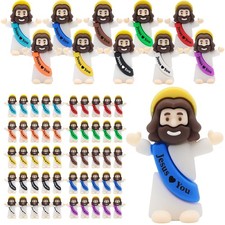 50pcs Mini Jesus Figurines - Religious Party Favors, Baptism Gifts, Easter Egg S