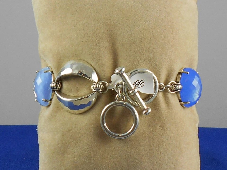 Brazalete Brighton Plateado SOL E LUNA BLUE MOON Eslabón Palanca JF0036 $208 Foto 2 de 2