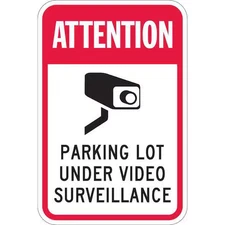 Lyle T1-1088-Eg_12X18 Parking Lot Surveillance Parking Sign, 18 In H, 12 In W,